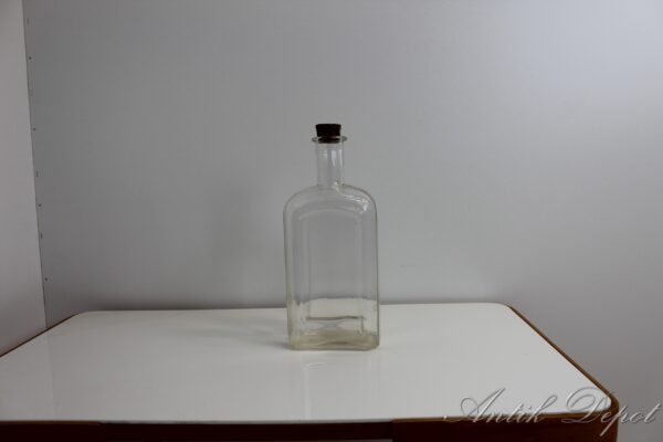Starožitná skleněná lahev - čiré sklo