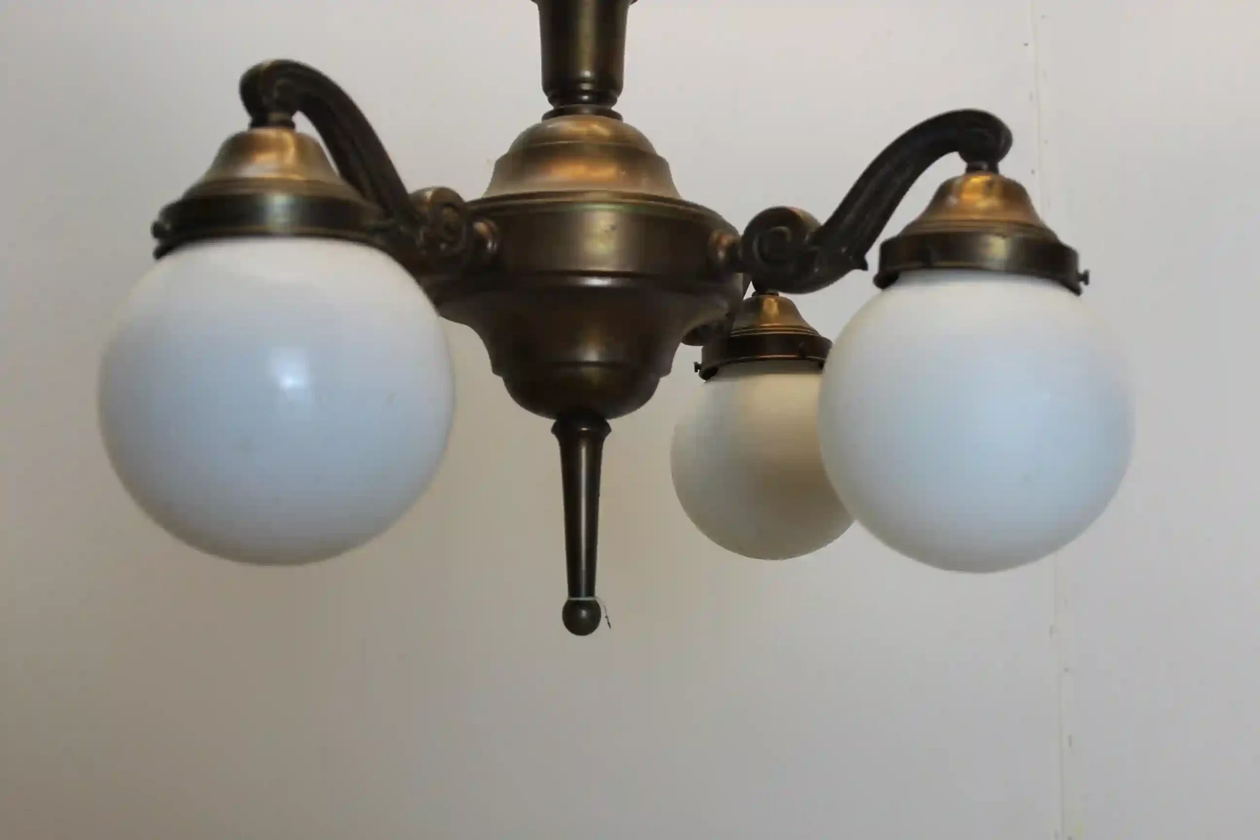 Classic Brass Chandelier with Glass Globes