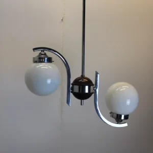 Retro Chrome Chandelier, 1970s–1980s